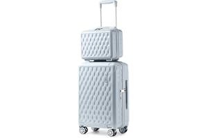 Sea choice Luggage Set 2 Piece Carry-On 20 Inch Suitcase Sets Lightweight ABS+ PC 25/55 cm Rigid with 8 Spinner Wheels TSA Lock & YKK Zipper Antique Ceramic Ice Crackle Design,Ruyao Sky Blue