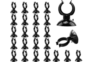 mkemka 25 Stück Aquarium Heizer Saugnäpfe, Saugnäpfe Aquarium, Heizstab Saugnapf Schlauch Halter Rohrhalter, für Aquarien Ersatz-Saugnäpfen Zubehör (Schwarz)