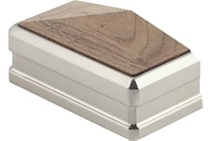 Solution Half Newel Cap rebated to fit a 90mm Newel Post in Walnut & Brushed Nickel