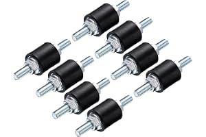 QUARKZMAN 8 st gummiisoleringsfästen M5 x 15 mm skruvar 15 x 15 mm hane vibrationsdämpare förzinkad gängade fästen cylindrisk