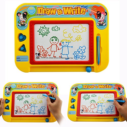 Cisixin Tableau Dessin Magnetique Coloré Planche à Dessin de Barbouillage - Jouet éducatif pour Enfants