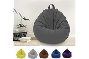 CROWNSHOP Bean Bag Chair Cover, 80x90cm Lazy Beanbag Chair Without Filling, Bean Bags Cover for adult Outdoor and Indoor Relaxation, Lounge Chair, Bedroom Cushion (dark gray)
