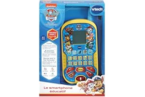 VTech - Pat' Patrouille, Le Smartphone Éducatif, Téléphone Portable Enfant avec Écran Rétroéclairé, 4 Jeux, Jouet Interactif Paw Patrol, Cadeau Enfant de 3 Ans à 7 Ans - Contenu en Français