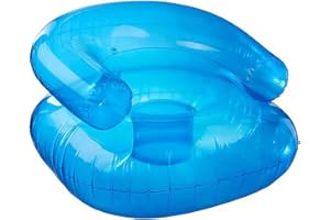 GENERIC Inflatable Chair, Transparent Ergonomic Blow Up Chair, PVC Inflatable Sofa for Indoor Bedroom Balcony Outdoor Garden Pool Relaxation Blue, Easy Inflation with Lightweight Portability