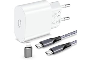 ARCCRA Szybka Ładowarka iPhone i Kabel, Zasilacz USB-C 20W i Kabel 2m, Wtyczka Typu C, Gniazdo Type-C Kompatybilny z iPhone 15 Pro Max/Plus itp. ma Adapter do iPhone 14/13/12/mini/11/SE/XS/XR/X/8 itp.