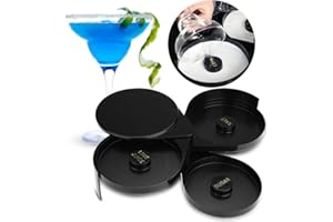 JULYKAI Margarita Salt Rimmer Bar Qualità Rimmer, Bar 3 Tier Zucchero Sale Rim Lime Vetro per Cocktail Barista Strumento Party Home Vassoi rotanti a 3 livelli neri Sale Zucchero Lime Succo Bar Rimmer