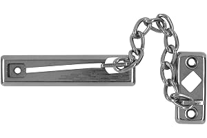 ABUS dörrkedja SK69, nickel, 01381, grå | Nickelpläterad stålhållare med svetsade länkar, integrerad konsol och fjäderbelastad spärr för vänster eller höger öppning