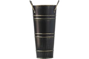 ARSBORUI Schirmständer Regenschirmständer Multifunktion Umbrella Holder/Dekorative Vase/Blumeneimer,Vintage Regenschirmständer Aus Metall,Regenschirm Ständer Mit Griffen Für Eingang Flur Zuhause Büro (Black)