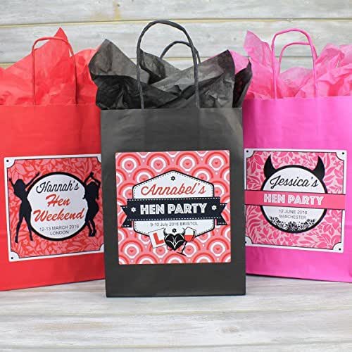 Personalised Hen Party Bags Coloured Tissue Paper 3 Designs 4