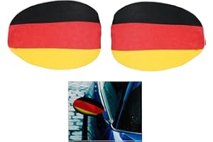 BUBBLE-STORE 2er Set Auto Außenspiegel-Bezug Fussball EM Fanartikel Deutschland Flagge Fahne Universalgröße