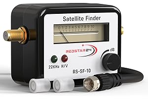 RedStar24 Satfinder | Medidor de señal satélite con cable de conexión de sonido y F para ajustar su cuenco satélite digital | Buscador digital de satélites