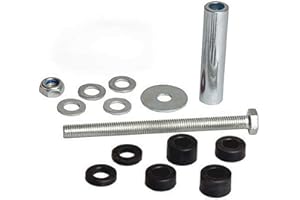 ‎FRONTTOOL FRONTTOOL Universelles Achsen-Set für Schubkarren & Transportgeräte, 89mm Länge, 20mm/12mm Achslager, Pannensichere Vollgummiräder, Robuster Stahl