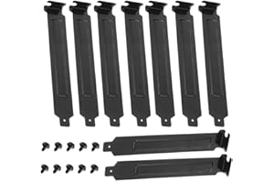 STOUCLA Couvercle de logement PCI, Lot de 10 caches de fente PCI en acier inoxydable noir，Couvercles De sous-Emplacement Pci,Avec Vis, pour Ordinateur
