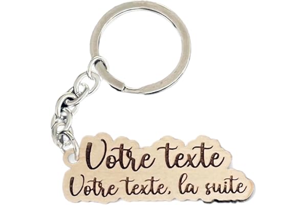 Porte clé personnalisé en bois, avec prénom ou texte, idée cadeau maman papa mamie papi grand père maitressse parrain marraine (1 porte clé)