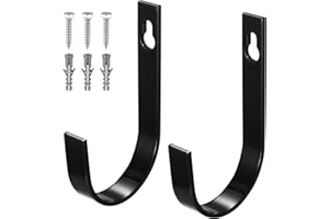 KEBITEDAMAI 2 Pz Ganci da Parete per Garage, Gancio Bici Muro, Gancio da Muro da Parete, Gancio Utility per Garage da Parete, Gancio a U in Metallo per Sedia Tubo Attrezzi da Giardino Utensili Elettrici(145mm)