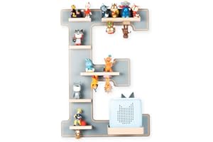 ‎BOARTI BOARTI das Original Kinder Regal Buchstabe E in Grau - geeignet für die Toniebox und ca. 35 Tonies - zum Spielen und Sammeln