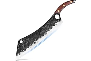 XYJ Full Tang 12 pouces fingerhole couteau à viande à lame extra longue Manche ergonomique