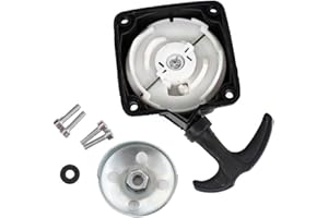 HURI Seilzugstarter Starter Handstart Passend für Motorsense Freischneider Brast Rotfuchs Fuxtec Arebos Starter Timbertech 52cc inkl. Mitnehmer Platte
