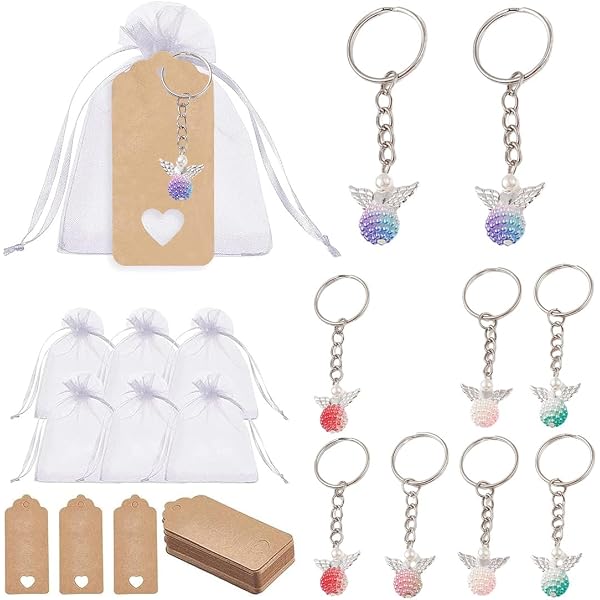 Bomboniere Battesimo Bambina Mini Rosari Bomboniere Rosari Battesimo Mini - 30 Pezzi Perline Acrilico Avorio Con Sacchetti Regalo Rosari Dita Avorio Bomboniere Battesimo Completo