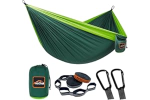 AnorTrek Camping Hammock, hamac de Voyage en Nylon Super léger et Portable avec Deux Sangles d'arbre, pour Le Camping, la randonnée et Le Sac à Dos