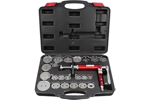 LIROPAU Lot de 24 pièces Outil de repositionnement de piston de frein, Ensemble d'outils de repositionnement de piston de frein pour tourner et pousser les pistons de frein sur diverses voitures (24)