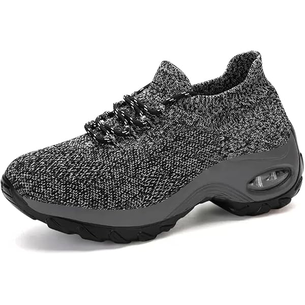 Absolute Footwear Women's Easy Slip-On Mesh Trainers – Breathable Sports Sneakers With Lace-Up