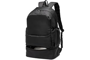 seyfocnia Plecak na siłownię dla mężczyzn, wodoodporny plecak z przegrodą na buty lekki plecak podróżny plecak sportowy na co dzień plecak na co dzień, klasyczna czerń, Jeden rozmiar, Casual