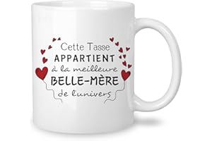 Yufansd Tasse Mug Le Meilleure Belle-mère de L'univers Cadeaux pour Belle-mère Femme Idée Originale Cadeaux d'anniversaire Fête des Mères Noël Merci Belle-mère Souvenir Céramique 350 ml (Belle-mère)