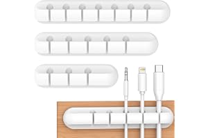 Kabelhållare kabelklämmor, 3/5 stycken kabelhantering, med 2 färger av kabelorganiserare för skrivbord, strömkabel, USB-ladda