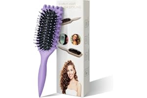 HUOBERR Lockenbürste,Haarbürste mit Luftkissen,2024 Neu Bounce Curl Brush, Curl Define Stylingbürste,Haarbürste zum Entwirren für Frauen (Lila)