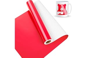 Lya Vinyl Rollo de Vinilo Adhesivo Rojo, 30.5 cm x 457.5 cm, Vinilo Rojo para Cricut, Silhouette Cameo y la Mayoría de las Máquinas de Corte