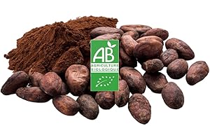 COMPTOIR DES EPICES MADAGASCAR BIO - FÈVES de Cacao Criollo cru Supérieur Biologique (1000g) Organic Cocoa Beans/Super food - Certifié BIO-ECOCERT-FR-01 (Entreprise Fraçaise)