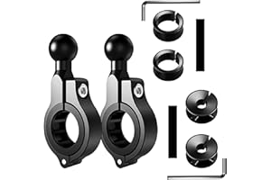 UGBO Ram Mount Moto Boule Support Telephone Scooter pour GPS Moto Tomtom Accessoire Velo Support Telephone Moto Retroviseur Base de Support Montage à Bille pour Guidon 2 Trousse (17 mm)