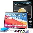 LHM A1989 A2159 A2289 A2251 Screen Replacement for MacBook Pro 13.3" 2018-2019-2020 Year Retina (EMC 3358 3214 3348 3301) 2560x1600 Full LCD Screen Display Assembly with Fix Kit (A1989-Space Gray)