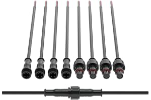 BTF-LIGHTING Connettore elettrico impermeabile a 4 pin 22AWG maschio femmina IP65 Cavo di prolunga da 20cm luci di striscia a LED per interni/esterni/stringa dado da 15mm 5coppie