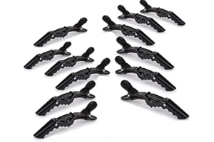 YIXUTAG Pinces Crocodiles Cheveux,Épingle à Cheveux,Pinces à cheveux de salon pour coiffure Sectionnement,Pinces Cheveux Professionnelle pour le Coiffure,la Coiffage,le Sectionnement,le Curling 12pcs