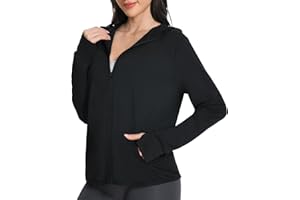 QXURkut Felpa Donna con Zip e Cappuccio, Protezione Solare UV UPF50+, Manica Lunga Giacca Sportiva Leggera Sun Hoodie con Tasche