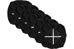 Yikko Fundas de asiento impermeables de alta densidad a cuadros jacquard ekedalen para comedor, bar, decoración de bodas, protector de cojín elástico y lavable (6, negro)