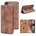 Produktbild VemMore iPhone X Hülle iPhone 10 Hülle Handyhülle Schutzhülle Leder PU Wallet Flip Book Case Bumper Lederhülle Ledercase Klapphülle Ultra Dünn Kartenfach Standfunktion Klappbar Magnetisch - Braun