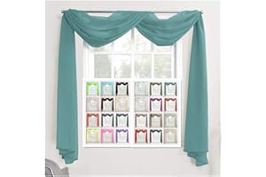 Megachest TAILORED VOILE WINDOW SCARF PELMET (ocean, 56"X197"X1 Panel)