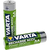 VARTA Rechargeable Akku Ready2Use vorgeladener AA Mignon Ni-Mh Akku 2er Pack 2600mAh - wiederaufladbar ohne Memory Effekt - s
