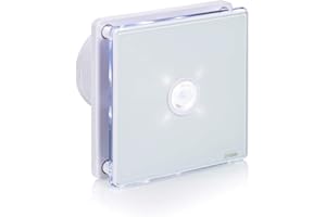 STERR Ventola aspirante per bagno, 100 mm, con LED + PIR, colore: Bianco