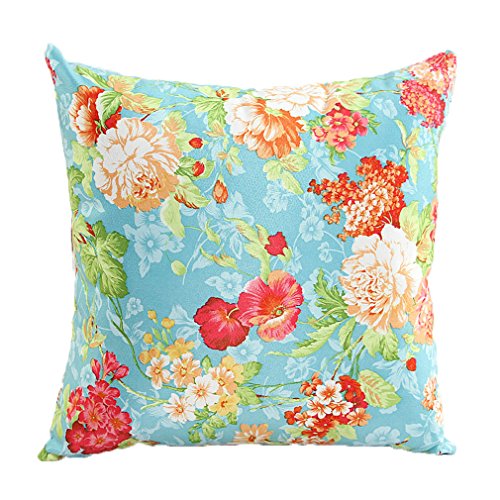 ZXKEE Kissenbezug Blumen Blüte Design Wohndekoration Kissenhülle eckig 45 x 45cm (Blau)