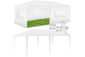 tectake® Tonnelle de Jardin exterieur Tente de Reception 6x3m Protection UV 30+, Barnum Chapiteau Gazebo Pavillon de Jardin, résistant à l'eau avec Parois amovibles, Cadre robuste en Acier époxy
