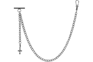 ZTA Herren Albert Kette Taschenuhr Kette Weste Kette für Männer FOB T BAR mit Kreuz Design Anhänger FOB Charme