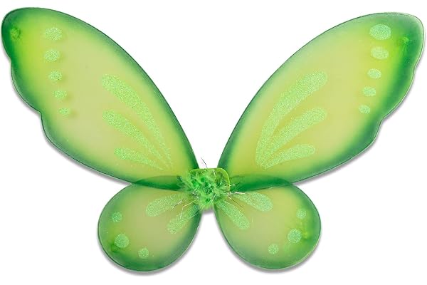Nenjindz Ailes de Fée Adulte Enfants Déguisement, 1 Pièce Ailes d'Anges Vert Papillon avec Bandoulière Élastique Accessoire de Fête pour Halloween Noël Soirée(58 * 44cm)