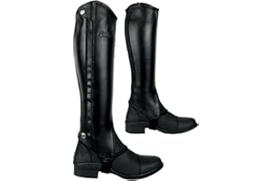 AK RIDING SPORTS AK Demi-jambières d'équitation en cuir pleine fleur avec fermeture éclair latérale pour un ajustement parfait
