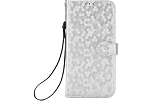 RonRun for Motorola Moto G14 4G Case, PU Leather Flip Wallet Phone Stand Case Cover with Credit Card and Holder Cover for Motorola Moto G14 4G - Silvery