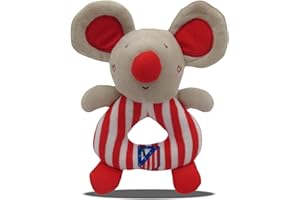 CYPBRANDS CyP Brands- Atlético de Madrid, Sonajero, Accesorios para bebés, Peluche, Muñeco bebé, Color Rojo, Producto Oficial