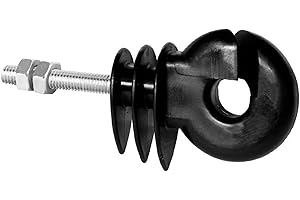 Agrarzone Lot de 25 isolateurs annulaires - Filetage métrique - Support galvanisé de 6 mm de diamètre - Isolateurs robustes pour clôture de pâturage - Pour fil, corde, toron et ruban